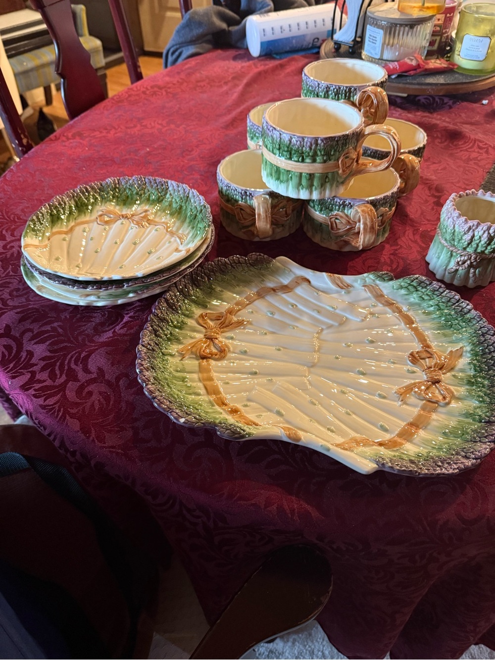 The Cultivated Garden by Shafford plate and cup set - Stunning Asparagus set. - Picture 1 of 5